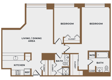 2 beds, 2 baths, 1,140 sqft, $3,585