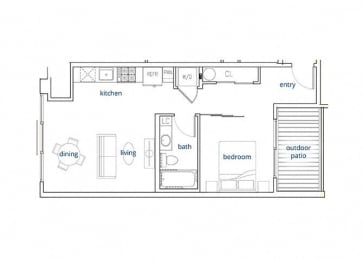 1 bed, 1 bath, 622 sqft, $2,089