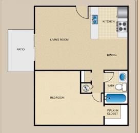 1 bed, 1 bath, 690 sqft, $1,206