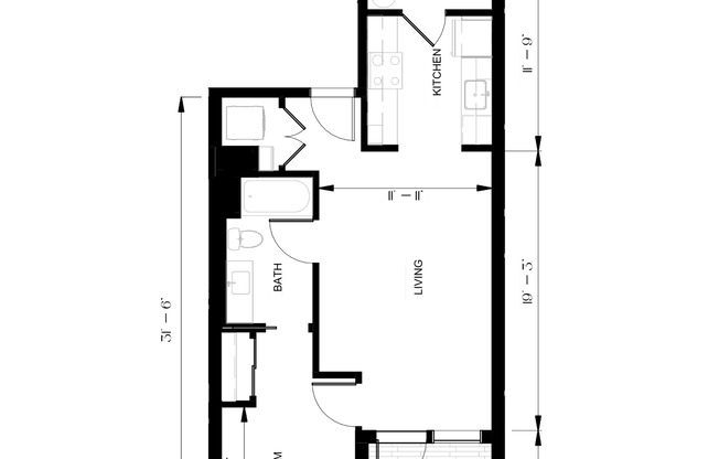 1 bed, 1 bath, 636 sqft, $2,850, Unit 501