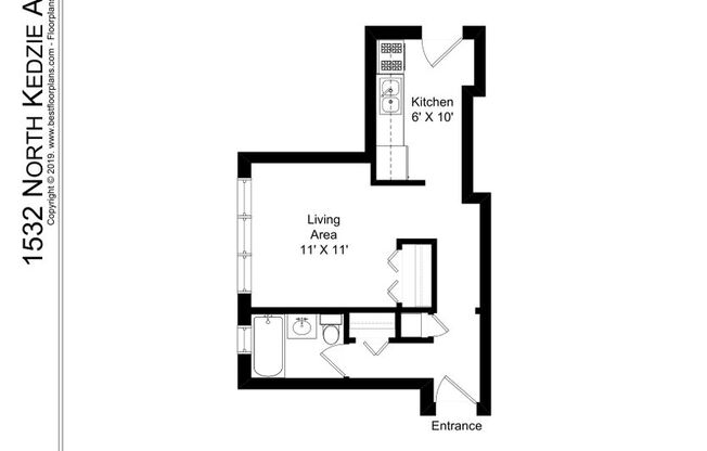 Studio, 1 bath, 381 sqft, $1,350, Unit 1532-3E