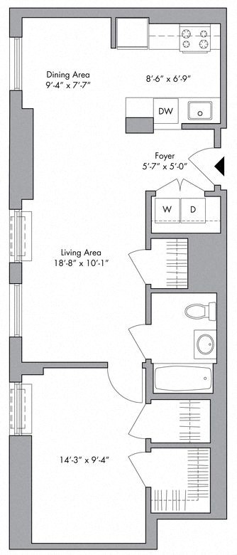 1 bed, 1 bath, $4,881, Unit 2L