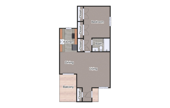 1 bed, 1 bath, 709 sqft, $785