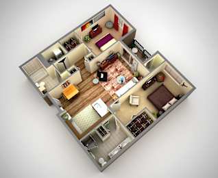 2 beds, 2 baths, 1,060 sqft, $1,850