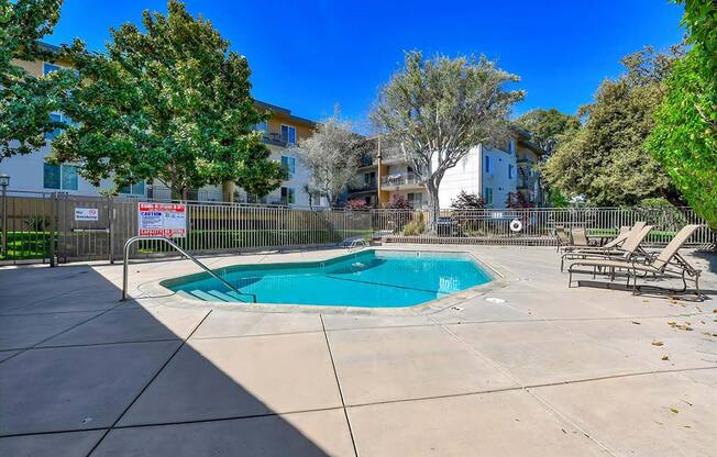 Pool view with sundeck at The Luxe, California, 95051