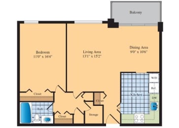 1 bed, 1 bath, 832 sqft, $2,308