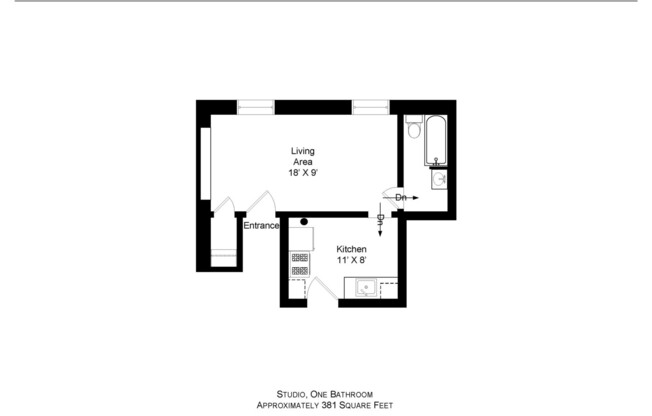 Studio, 1 bath, 400 sqft, $1,175, Unit LLO