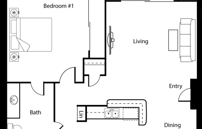 1 bed, 1 bath, 700 sqft, $2,300