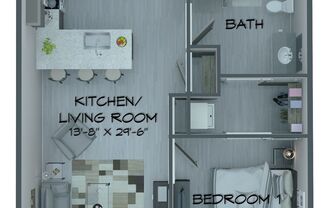 1 bed, 1 bath, 798 sqft, $875, Unit 312