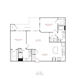 2 beds, 2 baths, 1,221 sqft, $2,038