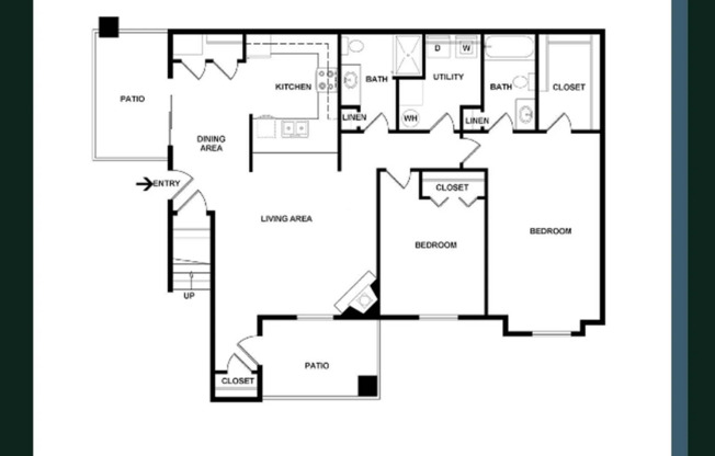 2 beds, 2 baths, 1,198 sqft, $1,925, Unit 3313