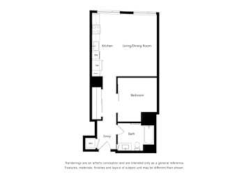 1 bed, 1 bath, 658 sqft, $2,537