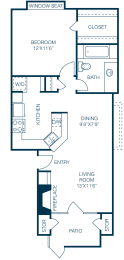 1 bed, 1 bath, 705 sqft, $960