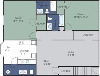 2 beds, 2 baths, 1,340 sqft, $1,930