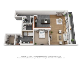 1 bed, 1 bath, 1,277 sqft, $5,199