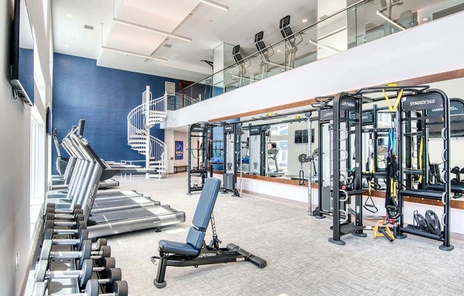 Fully-equipped fitness center at Windsor at Hopkinton, Hopkinton, Massachusetts