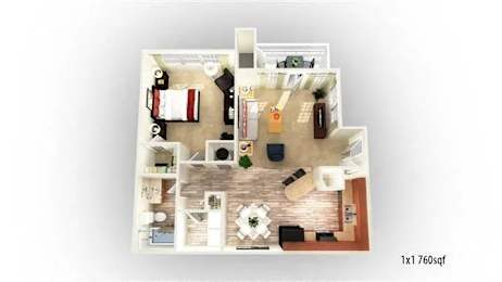 1 bed, 1 bath, 760 sqft, $1,275