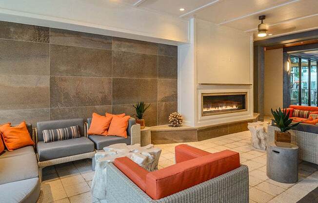 Outdoor Fireside Lounge at Aurora Luxury Apartments in Downtown Tampa, FL