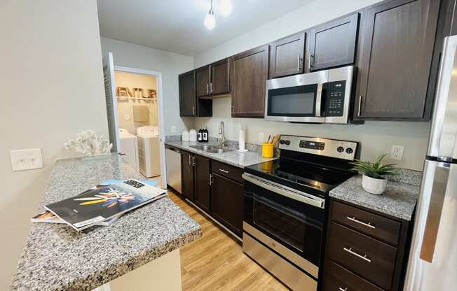 Modern kitchen at Oasis at Cedar Branch in Wilmington, NC