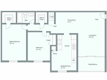 2 beds, 1 bath, 1,078 sqft, $2,103