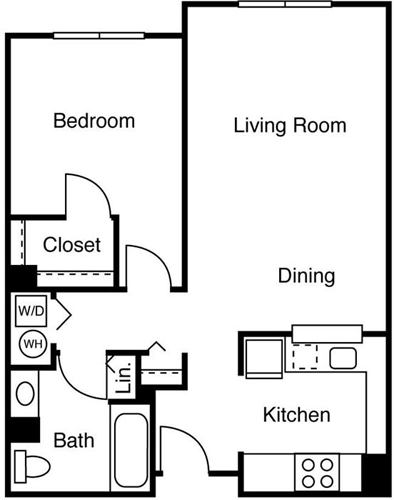 1 bed, 1 bath, 682 sqft, $2,430