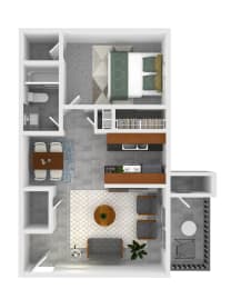 1 bed, 1 bath, 720 sqft, $1,388