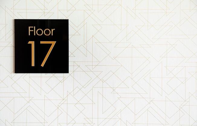 Floor 17 Sign at Towers at Costa Verde Apartments, San Diego, CA