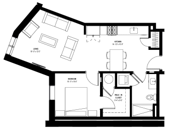 1 bed, 1 bath, 672 sqft, $1,995