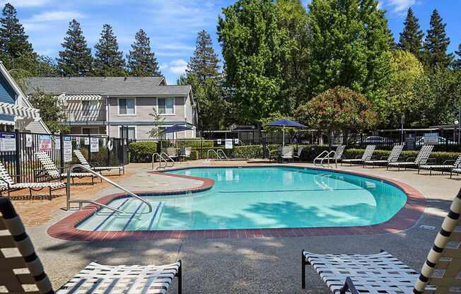 Glimmering pool at Clayton Creek Apartments, Concord, CA, 94521