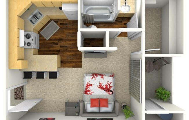 Studio, 1 bath, 391 sqft, $761