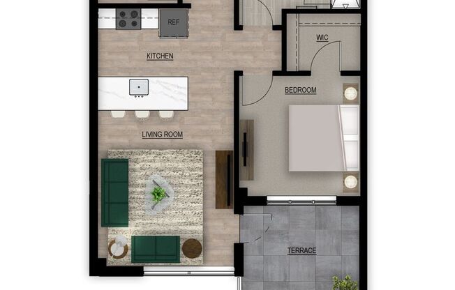 1 bed, 1 bath, 813 sqft, $1,805, Unit 510