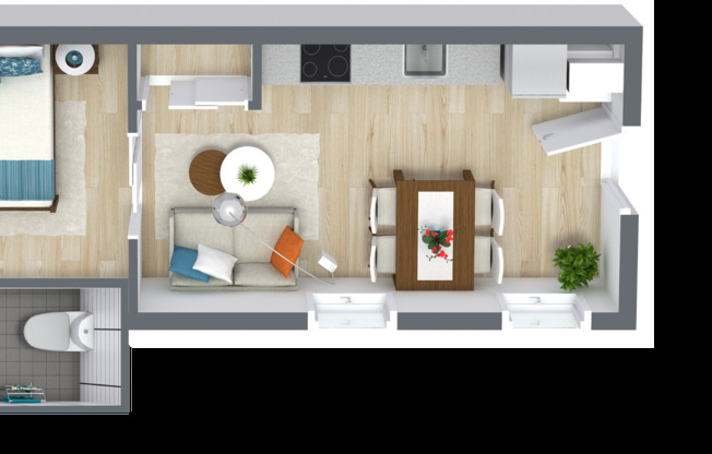 1 bed, 1 bath, 446 sqft, $1,995, Unit 66