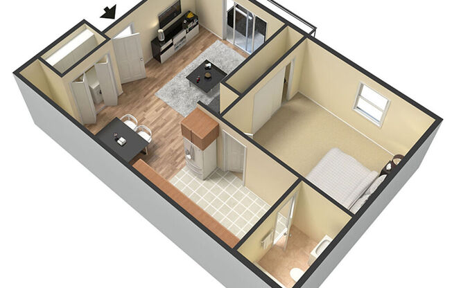 1 bed, 1 bath, 650 sqft, $875