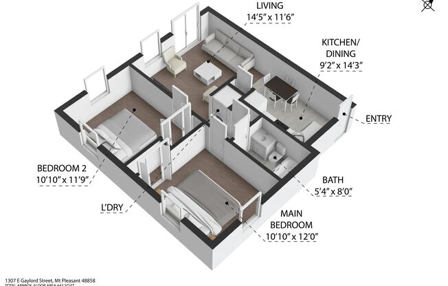 2 beds, 1 bath, 643 sqft, $1,350, Unit 1307 E Gaylord 2BR 1BA