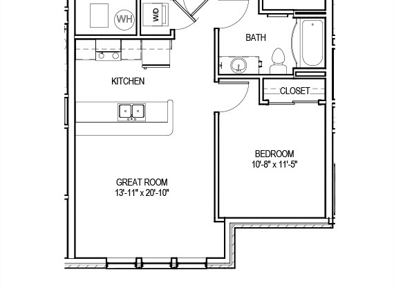 1 bed, 1 bath, 672 sqft, $1,465, Unit 309