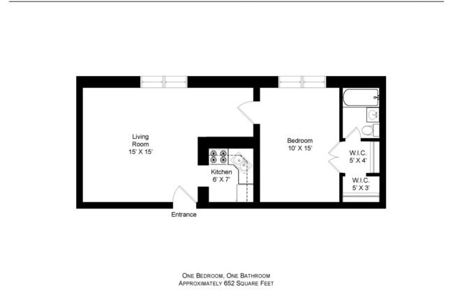 1 bed, 1 bath, 652 sqft, $1,695, Unit G