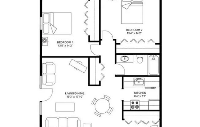 2 beds, 1 bath, 850 sqft, $1,295, Unit 4934/1