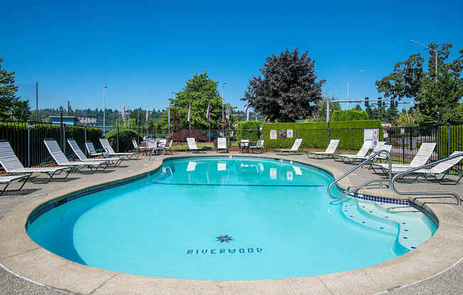 Riverwood outdoor seasonal pool and lounges