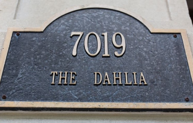 street address on exterior of the dahlia apartments in washington dc