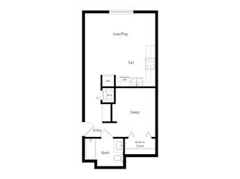 1 bed, 1 bath, 626 sqft, $2,595