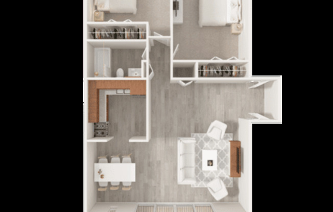 2 beds, 1 bath, 844 sqft, $1,399