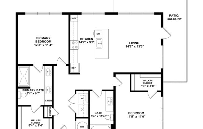 2 beds, 2 baths, 1,026 sqft, $1,875