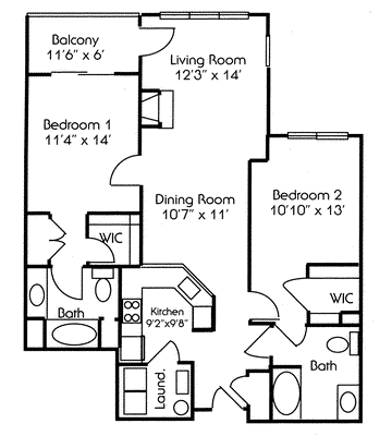 2 beds, 2 baths, 1,103 sqft, $3,823, Unit 1154