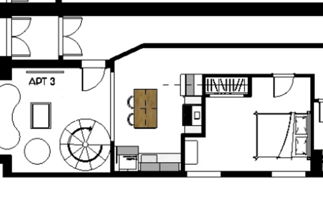 1 bed, 1 bath, 600 sqft, $1,399, Unit 3