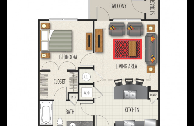 1 bed, 1 bath, 755 sqft, $1,255