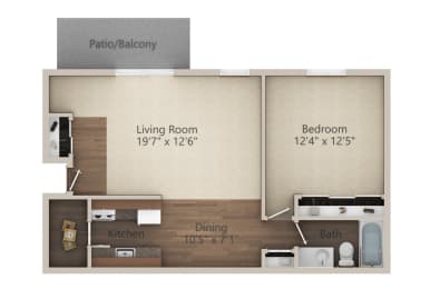 1 bed, 1 bath, 700 sqft, $1,302