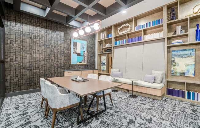 a room filled with furniture and a large window