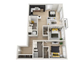 2 beds, 2 baths, 1,140 sqft, $2,999
