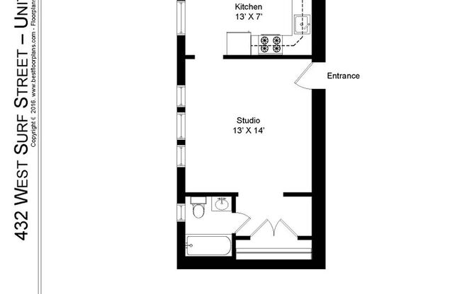 Studio, 1 bath, 437 sqft, $1,675, Unit 432-302
