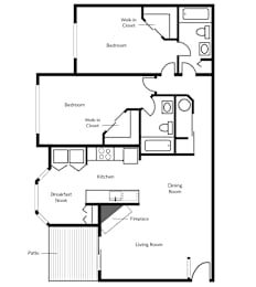 2 beds, 2 baths, 1,087 sqft, $1,824